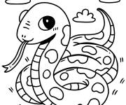 Coloriage Petit serpent surpris