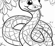 Coloriage Petit serpent timide