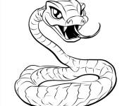 Coloriage Serpent &agrave; l'intention d'attaquer