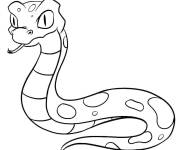 Coloriage Serpent &agrave; langue