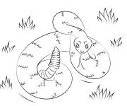 Coloriage Serpent &agrave; sonnette pour enfants