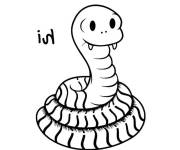 Coloriage serpent a sonnette vampire