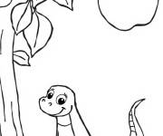 Coloriage Serpent adorable devant l'arbre