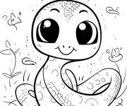 Coloriage Serpent adorable sur ordi