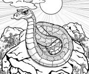 Coloriage Serpent adulte sous les rayons du soleil