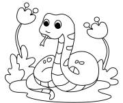Coloriage Serpent aimable dans le jardin
