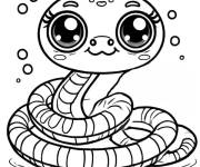 Coloriage serpent amical
