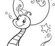 Coloriage Serpent au clair de la lune