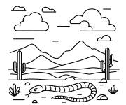 Coloriage Serpent au desert