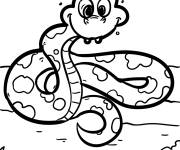 Coloriage Serpent aux grands yeux &agrave; colori