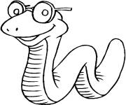 Coloriage Serpent aux lunettes