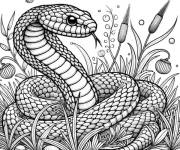 Coloriage Serpent aux yeux adorables