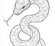 Coloriage Serpent aux yeux rouges