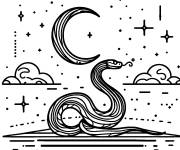 Coloriage Serpent avec des &eacute;toiles
