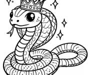 Coloriage Serpent avec l'&eacute;th&eacute;rone du roi