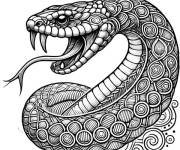 Coloriage serpent avec langue fourchue