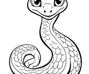 Coloriage Serpent avec le regard aimable