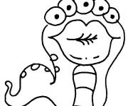 Coloriage Serpent avec plusieurs yeux