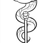 Coloriage Serpent avec un fl&egrave;che