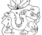 Coloriage Serpent avec une jolie fleur