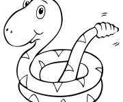 Coloriage Serpent bizarre avec sa grosse tete