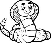 Coloriage Serpent cobra style film d'animation