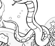 Coloriage Serpent corail sous marin