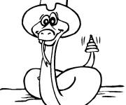 Coloriage Serpent cowboy a l'air stupide
