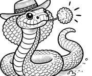 Coloriage serpent crotale cowboy