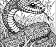 Coloriage serpent dans l&rsquo;herbe