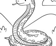 Coloriage Serpent dans l'herbe en ligne