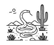 Coloriage Serpent dans le desert petite section
