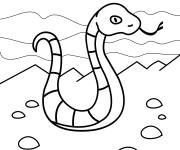Coloriage Serpent dans le sahara