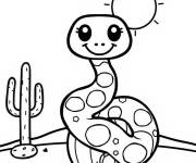 Coloriage Serpent de d&eacute;sert joyeux
