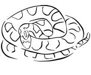 Coloriage Serpent des bl&eacute;s en noir et blanc