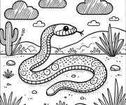 Coloriage serpent des bl&eacute;s pour enfants