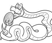 Coloriage Serpent drole aime les bonbons