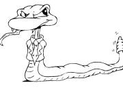 Coloriage et dessins gratuit Serpent drole portant une cravate à imprimer