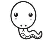 Coloriage et dessins gratuit Serpent du zodiaque chinois à imprimer