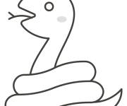 Coloriage Serpent &eacute;moji stylis&eacute;