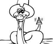 Coloriage Serpent en chapeau