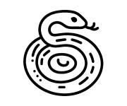 Coloriage Serpent en spirale pour enfants