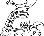 Coloriage Serpent en tenu chinois