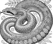 Coloriage serpent enroul&eacute; &agrave; impri