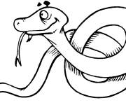 Coloriage Serpent enroul&eacute; cool