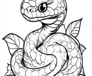 Coloriage serpent enroul&eacute; pour les petits