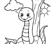 Coloriage Serpent et arbre