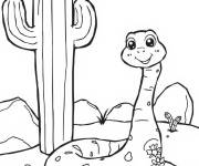Coloriage Serpent et Cactus