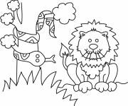 Coloriage Serpent et lion