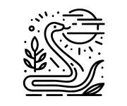 Coloriage Serpent et soleil ps
